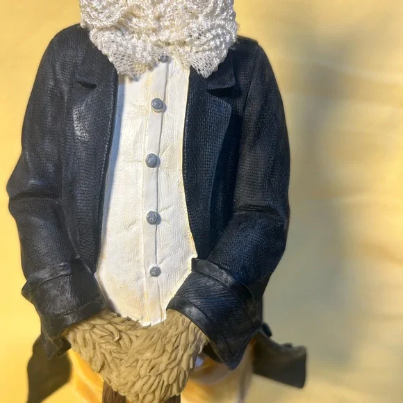 Vintage Gentleman Rabbit Figurine 12” Tall Victorian Style Cane Hat - Picture 12 of 13
